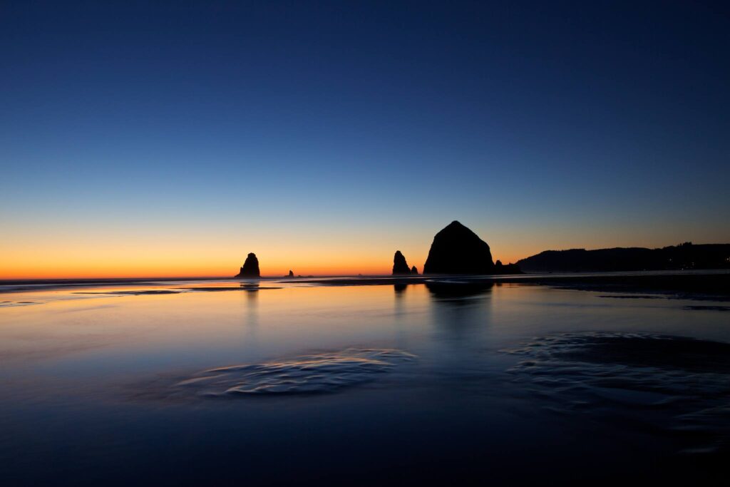 Cannon Beach - Haystack Rock after sunset