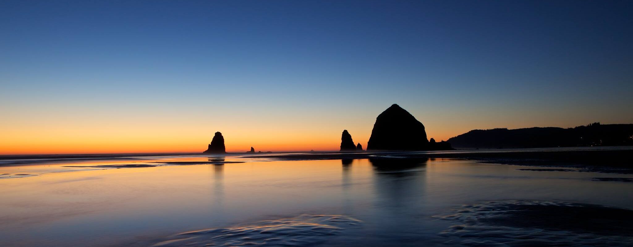 Cannon Beach - Haystack Rock after sunset