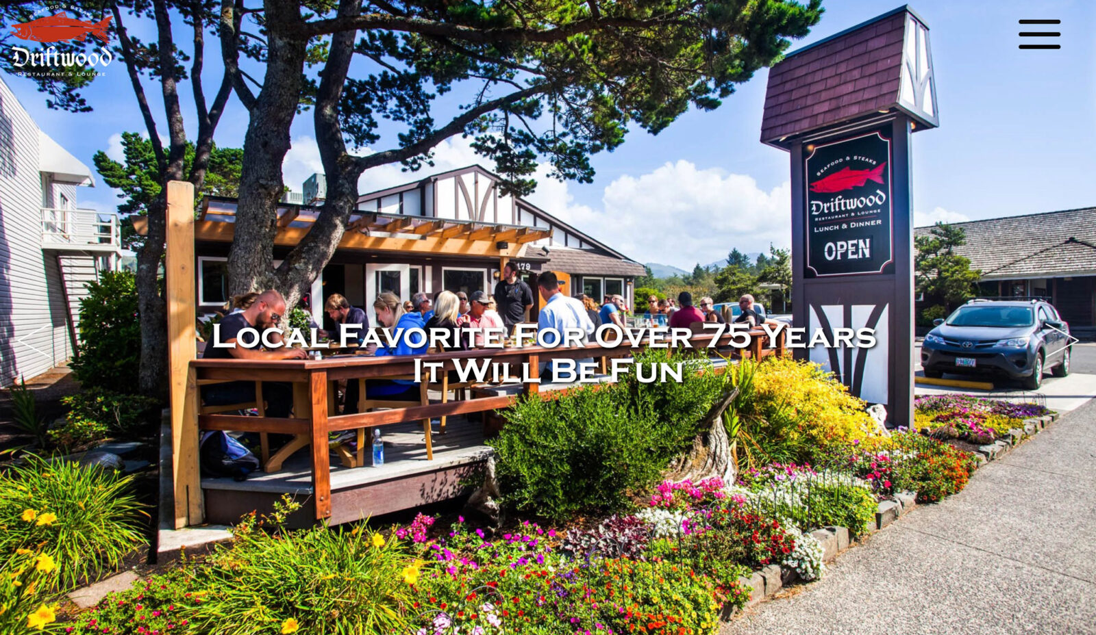 Driftwood restaurant website in Cannon Beach, Oregon